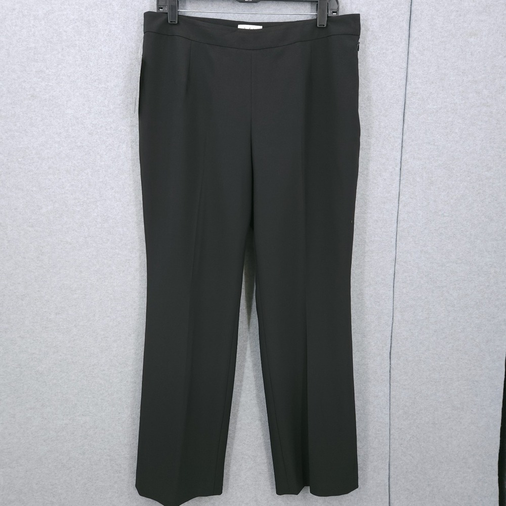 Le Suit Lined Straight Leg Black Petite Dress Pants Trousers Womens Size 10P NWT